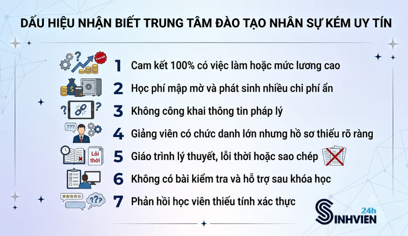 Dấu hiệu nhận biết trung tâm đào tạo nhân sự kém uy tín